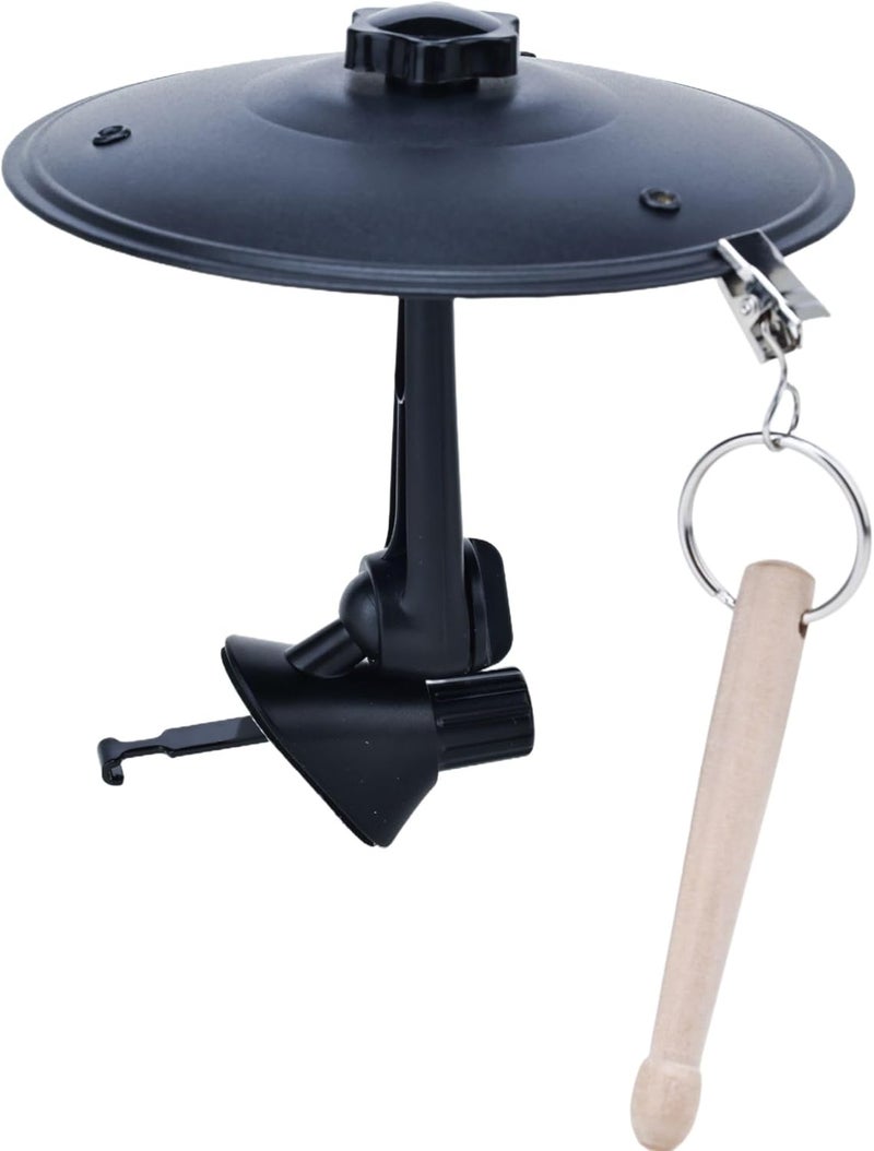 Cherishching Car Cymbal Air Vent Mount, Mini Drum Crash Cymbal Set with Mini Drum Stick,Crash Cymbal Drum for On-the-Road Rhythmic Entertainment Music Enthusiast Gift(Black) - Image 1